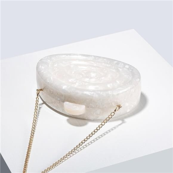 Acrylic Shell Evening Clutch | Elegant Party Purse with Detachable Chain - Picture 4 of 5